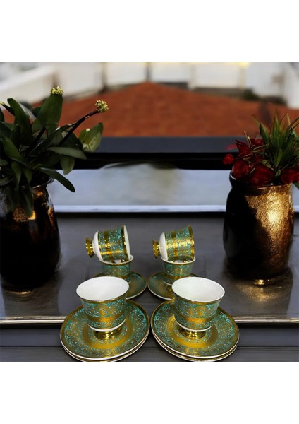 Porselen Ayaklı Fincan Takımı 6lı 90 cc (RSY-232)