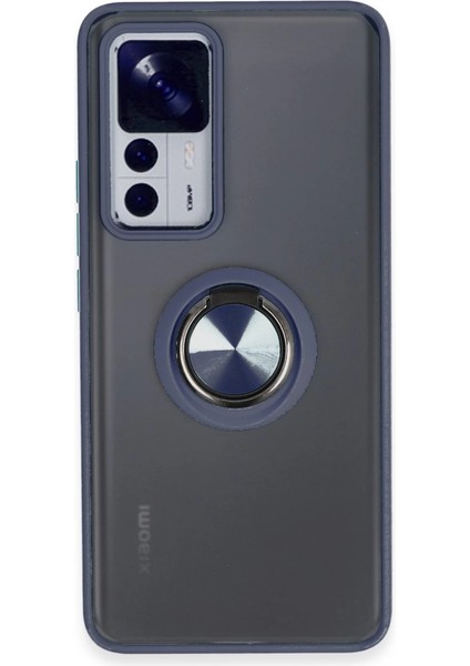 Xiaomi Mi 12T Pro Kılıf Montreal Yüzüklü Silikon Kapak - Lacivert