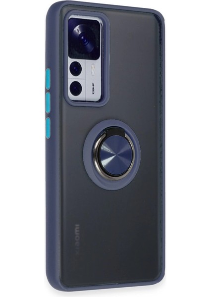 Xiaomi Mi 12T Pro Kılıf Montreal Yüzüklü Silikon Kapak - Lacivert fiyatları