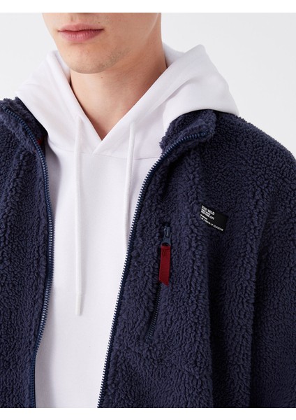 Yeni Sezon Dik Yaka Uzun Kollu Pelüş Erkek Fermuarlı Sweatshirt fırsatları