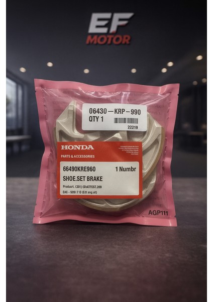 Arka Kampana Fren Balatası 06430-KRP-980 – PCX 125, Spacy 110, Activa 100/125, Dio 110, CB125, CBF125/150 Uyumlu (Orijinal)