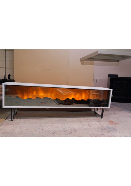 Craft Concept Tvşöminesi Bluetooth 4 Farklı Mod Elegance Özel Seri Siyah Metal Ayaklı Beyaz Kasa fırsatları