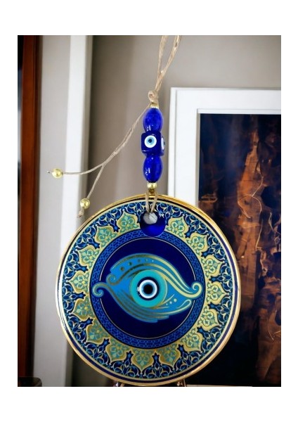 Altın Işlemeli Balık Gözlü Nazar Boncuklu Duvar Süsü modelleri
