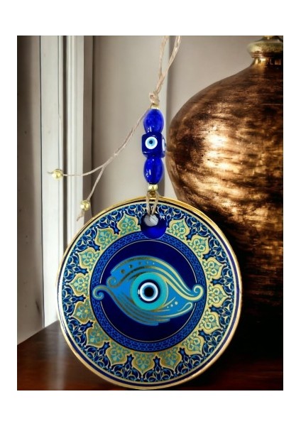 Altın Işlemeli Balık Gözlü Nazar Boncuklu Duvar Süsü fırsatları