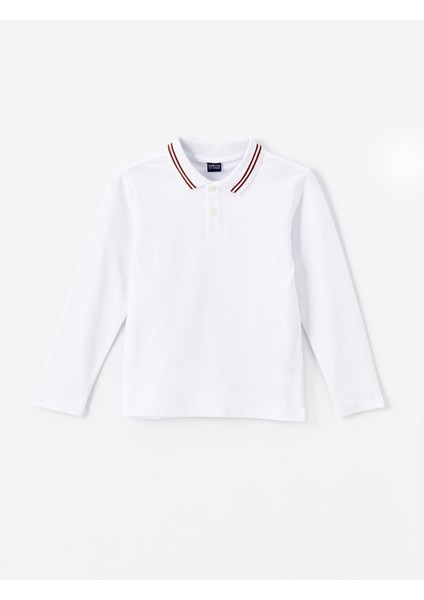Yeni Sezon Polo Yaka Basic Uzun Kollu Erkek Çocuk Tişört