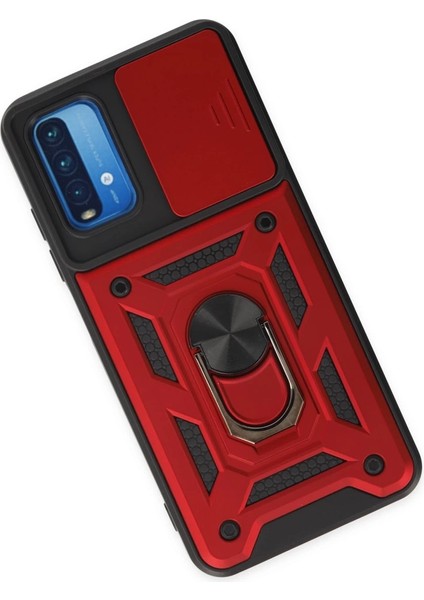 Xiaomi Redmi Note 9 4g Kılıf Pars Lens Yüzüklü Silikon - Kırmızı modelleri