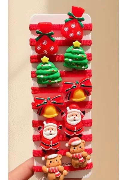 10 Lu Kız Çocuklarına Özel Yılbaşı Tokaları Yumuşak Lastikleri ile Konforlu Bir Kullanım Sağlar Christmas Tokaları fiyatları