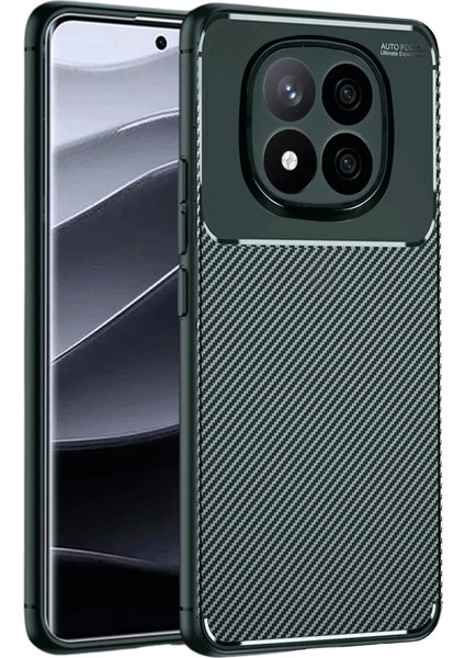 Xiaomi Redmi Note 14 Pro 5g Kılıf Auto Focus Karbon Kapak - Koyu Yeşil