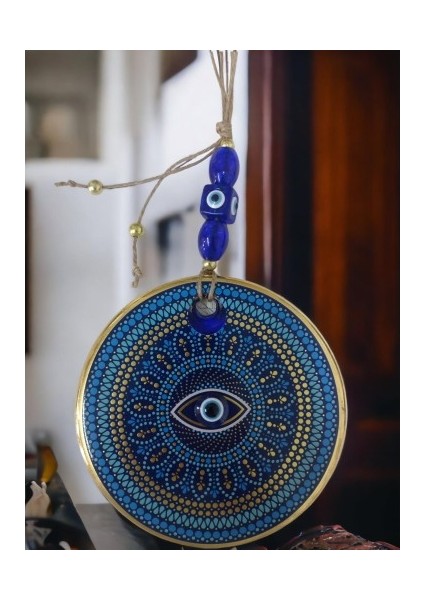 Yaldızlı Puantiyeli Nazar Boncuk Gözlü Duvar Süsü modelleri