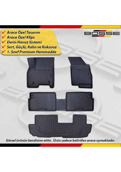 Chery Tiggo 8 Pro Paspas Araca Özel 2020 Sonrası 7 Koltuk Avantgard Derin Havuzlu Bosse North Seri modelleri