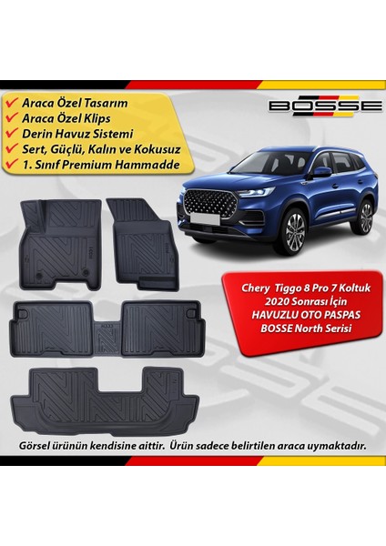 Chery Tiggo 8 Pro Paspas Araca Özel 2020 Sonrası 7 Koltuk Avantgard Derin Havuzlu Bosse North Seri fırsatları