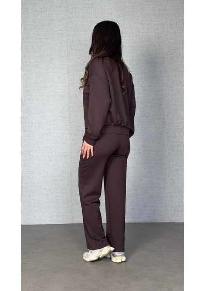 Kadın Uzun Kollu Bisiklet Yaka Viskon Iki Iplik Bluz ve Pantolon Ikili Takım fiyatları