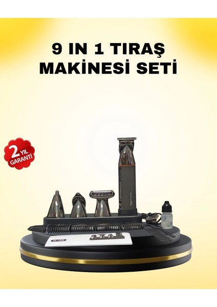 9’u 1 Arada Bakım Seti Güçlü Motorlu Saç Sakal Burun Kulak Trimmer