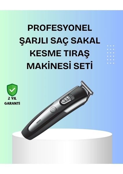 Kuaför Tipi Şarjlı Saç ve Sakal Kesme Makinesi Güçlü Motorlu