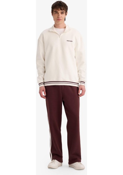 Boxy Fit Dik Yaka Slogan Baskılı SWEATSHIRT G6476AX25WN fiyatları