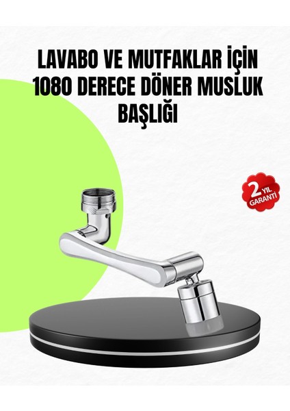 2 Modlu 1080° Dönebilen Musluk Başlığı Esnek 3 Eklemli Hareketli Tasarım