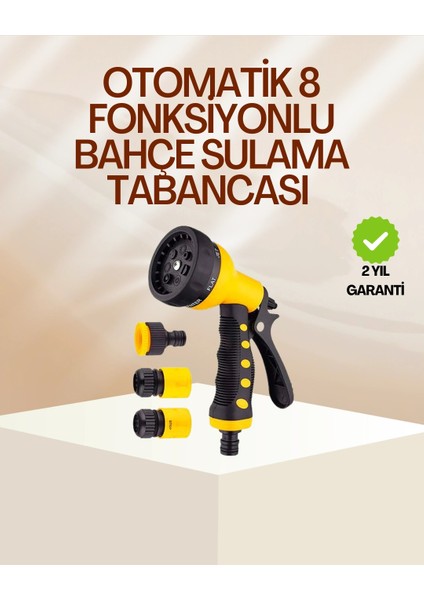 8 Fonksiyonlu Bahçe Sulama Tabancası Seti Çok Amaçlı Hortum Ucu