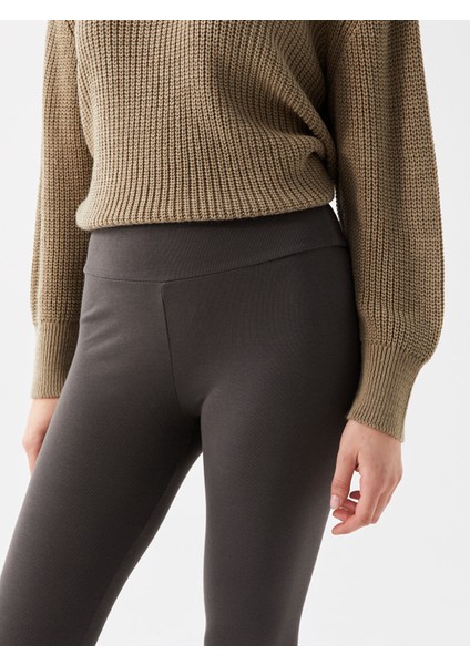 Yeni Sezon Kadın Beli Lastikli Düz Tayt fırsatları