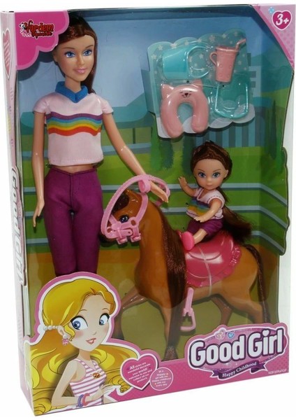 WG-115162 Kutulu 29CM Atlı Kızı ve Anne Bebek
