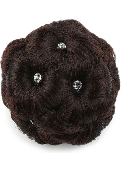 Taşlı Topuz Toka / Koyu Kahve