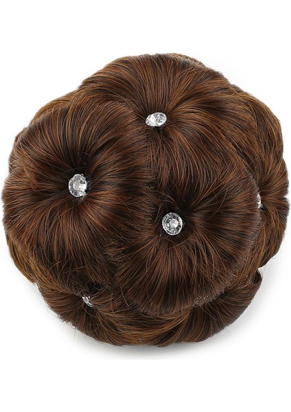 Taşlı Topuz Toka / Kahve Karamel