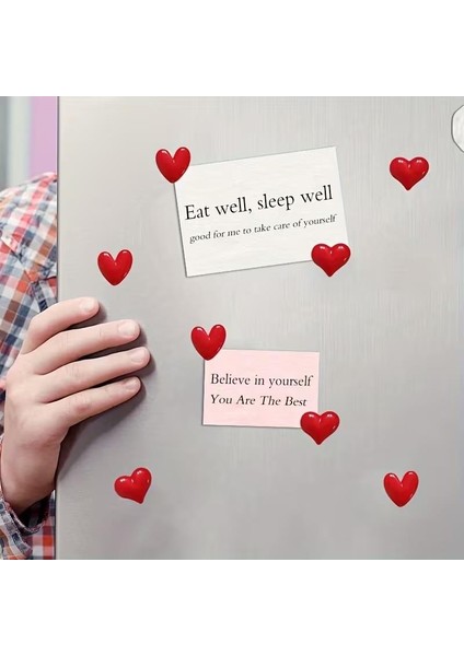 Dekoratif 6 Adet Güçlü Kalp Şeklinde Buzdolabı Magneti Fotoğraflar, Notlar Için Dekoratif Buzdolabı Magnetleri Mıknatısları Buzdolabı Süsü Sevgililer Günü Hediyesi fiyatları