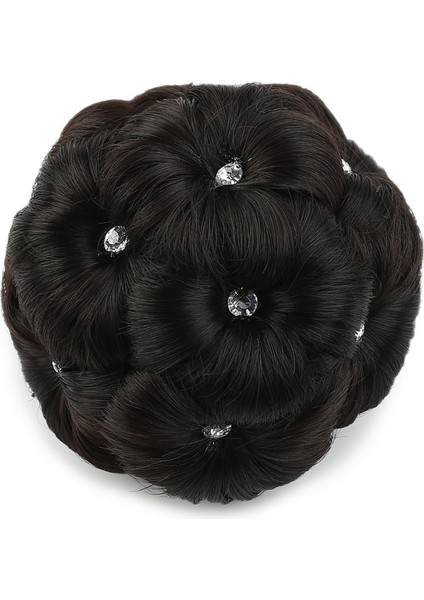 Taşlı Topuz Toka / Kahverengi