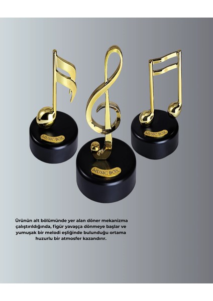 Dönen Sol Anahtarı Figürlü Müzik Kutusu Şık Hediyelik Dekor fırsatları