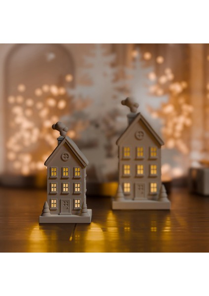 Yıl Başı Ruhu Evinizde! LED 3D Işıklıbaskı Dekoratif Kış Evi-Esbo Design fırsatları