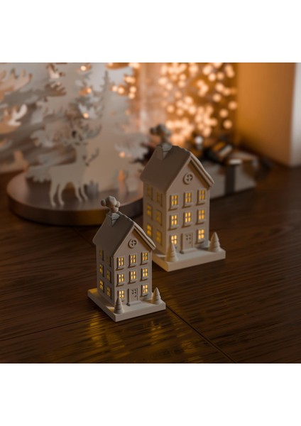 Yıl Başı Ruhu Evinizde! LED 3D Işıklıbaskı Dekoratif Kış Evi-Esbo Design