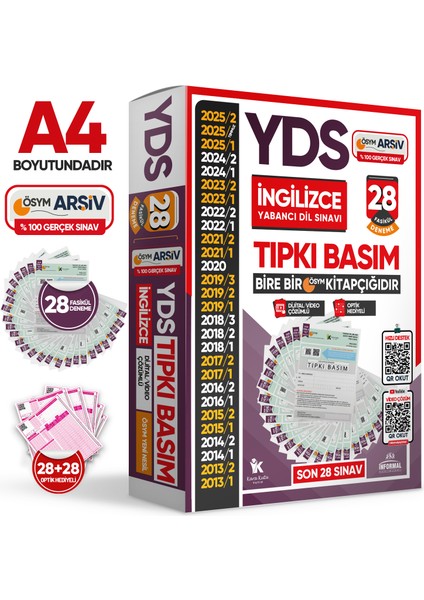 2026 YDS İngilizce ÖSYM Tıpkı Basım Çıkmış Soru Deneme 28’li Fasikül