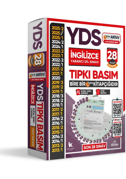 2026 YDS İngilizce ÖSYM Tıpkı Basım Çıkmış Soru Deneme 28’li Fasikül modelleri