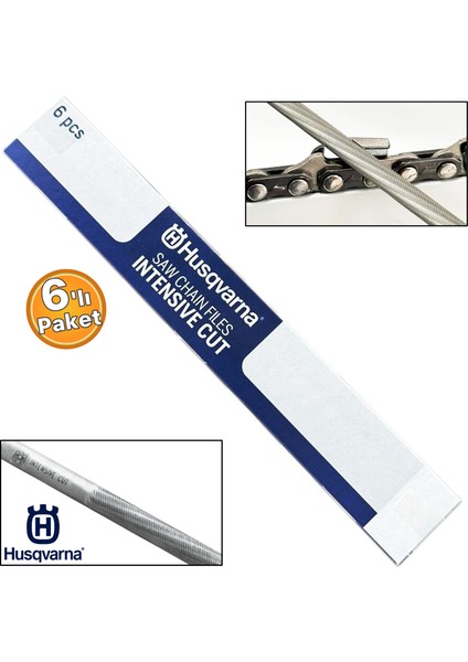 6 Adet Motorlu Testere Zincir Bileme Eğesi 7/32 5.5mm Kalın Eğe