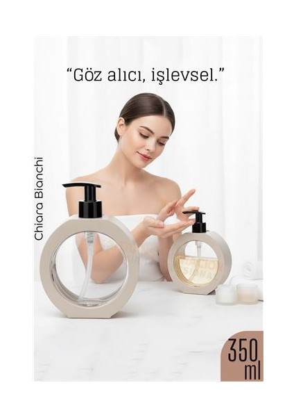 Sıvı Sabunluk – Bej Renk, 350 Ml, Modern Tasarım