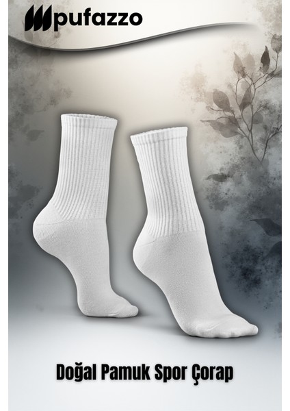 Uniseks Tenis Beyaz Spor Çorap 6'lı Set - Doğal Pamuk, Dikişsiz, Havlu Taban Soket Çorap indirimleri