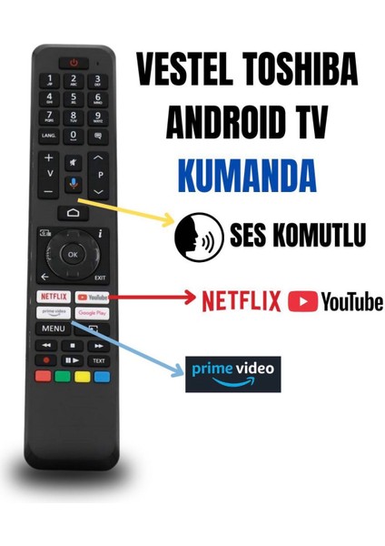 Vestel Toshiba Android Tv Uyumlu Ses Komutlu Kumanda