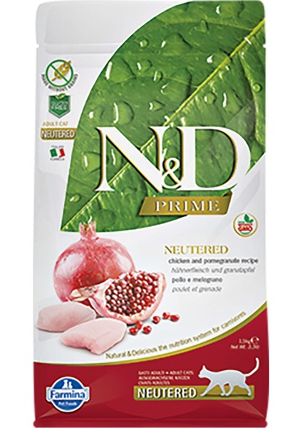 Nd Prime Tavuk & Nar Neutered Tahılsız Kedi Maması - 1.5 Kg fiyatları