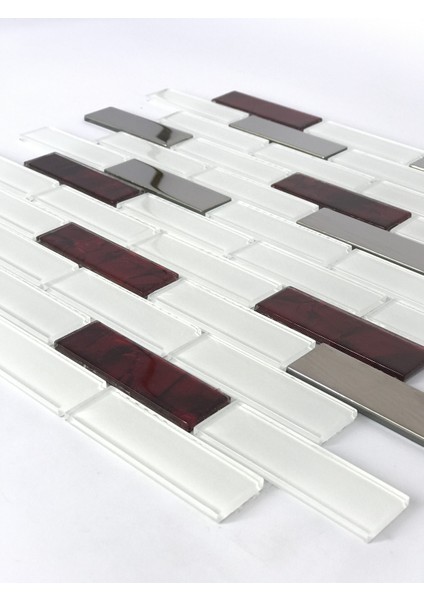 Mutfak,banyo,zemin Için Krom Bordo Desenli 23X73 Kristal Mozaik fiyatları
