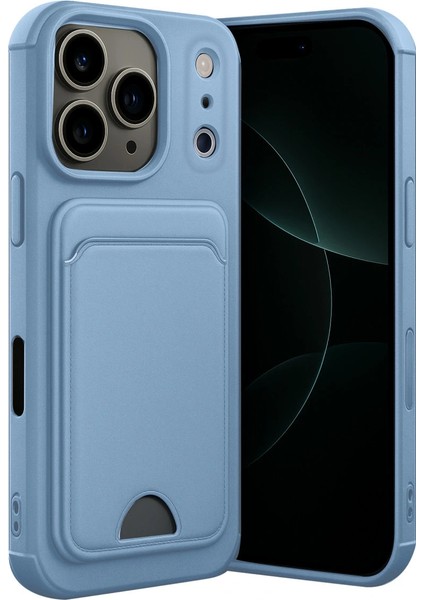 Apple Iphone 17 Pro Kelvin Kartvizitli Silikon - Mavi