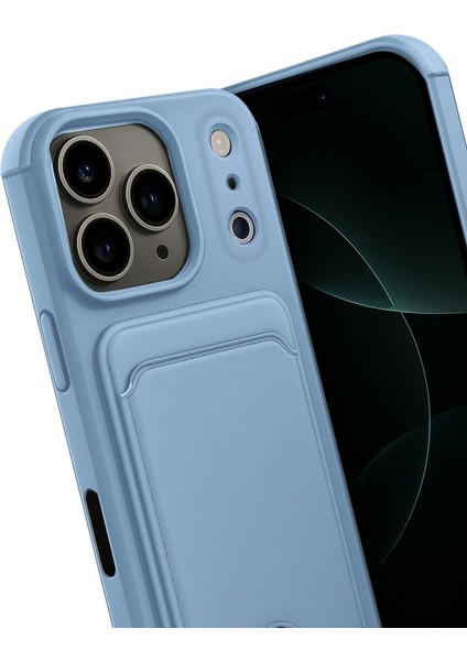 Apple Iphone 17 Pro Kelvin Kartvizitli Silikon - Mavi modelleri