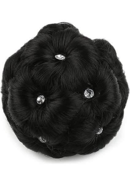Taşlı Topuz Toka / Siyah