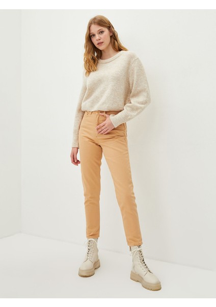 Yeni Sezon Yüksel Bel Mom Fit Cep Detaylı Kadın Jean Pantolon fiyatları