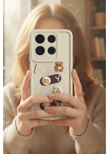 Redmi Note 13 Pro 5g/4g Uyumlu Kılıf Beyaz Renk Ayıcık Figürlü 3D Kamera Korumalı Darbe Emici Yumuşak Silikon Kapak modelleri