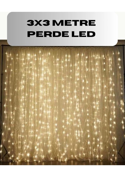 3x3 Perde LED Işık Şelale Model Özel Gün Dekoratif Aydınlatma