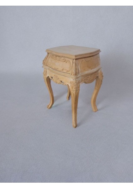 Kajmer El Oymalı Kayın Ahşap Küçük Komodin – Premium Kalite Masif Yan Sehpa fiyatları