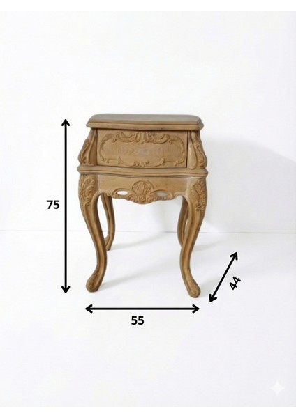 Kajmer El Oymalı Kayın Ahşap Küçük Komodin – Premium Kalite Masif Yan Sehpa modelleri