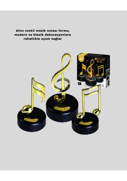 Altın Nota Temalı Müzik Kutusu Müzikli Hediyelik modelleri