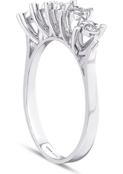 0.06 Karat Pırlanta Beştaş Yüzük