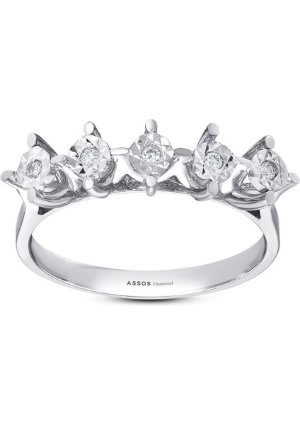 0.06 Karat Pırlanta Beştaş Yüzük modelleri