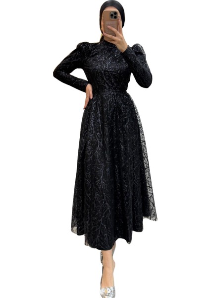 Kadın Payet Pul ve Simli Abiye - Siyah fiyatları